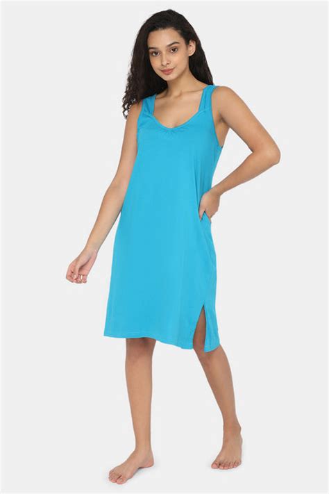 Buy Cotton Night Slip for Women | Intimacy Sleeveless 3/4th Night Slip
