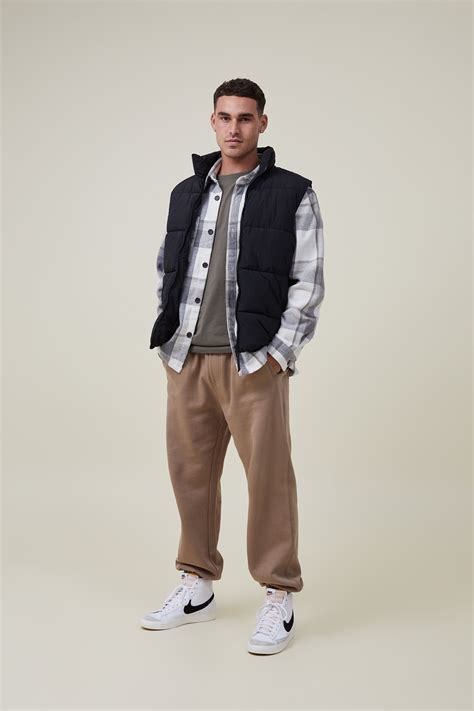 Cotton On Men - Recycled Puffer Vest - Black | Casual denim shirt, Vest ...