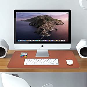 Dyazo PU Leather Mouse Pad, Desk Mat Extended for Work from Home, Anti ...