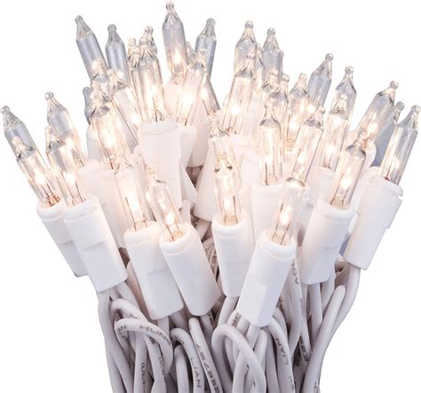 Prextex Christmas Lights (20 Feet, 100 Lights) - Clear White Christmas ...