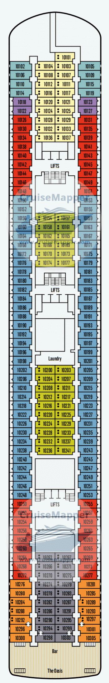 Ambassador Ambience deck 21 plan | CruiseMapper
