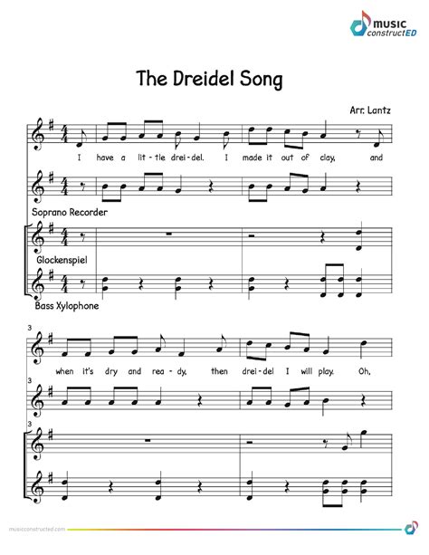 Dreidel Song Hannukah Lesson - Music ConstructED Free Lesson Plan Download