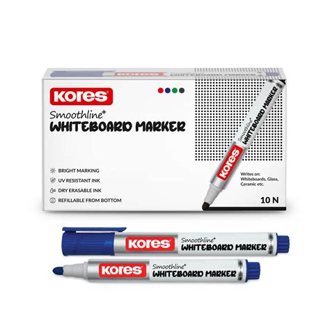 Kores White Board Markers Box of 10 pcs ( Blue ) – Kores India