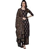 Arayna Women's Cotton Printed Straight Kurti Palazzo Pants Set with ...