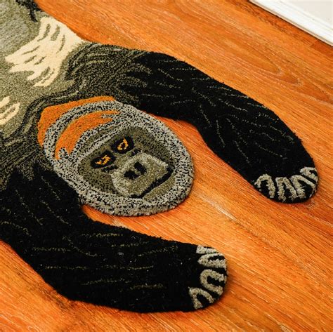Small Rug Hand Tufted Woolen Groovy Gorilla Rug For Kids Room