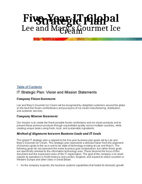 MBT2 Global IT Strategic Plan - Five-Year IT Global Strategic Plan Lee ...