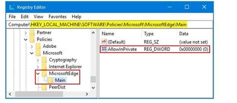 Image result for Disable InPrivate Browsing Edge