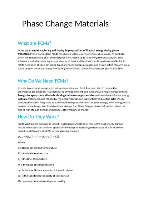 PCMs - About phase change materials - Phase Change Materials What are ...