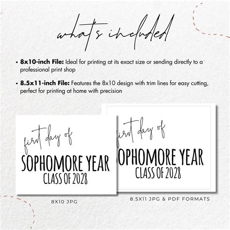 First Day of Sophomore Year Class of 2028 Sign – Droo & Aya