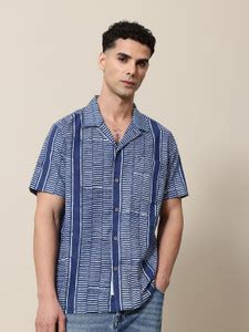 Mr Bowerbird Men Printed Casual Blue Shirt - Buy Mr Bowerbird Men ...