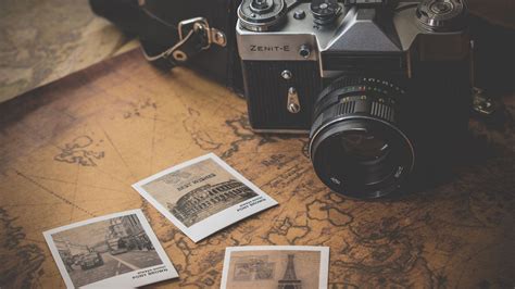 Download wallpaper 1280x720 vintage, retro, camera, map, photos, travel ...