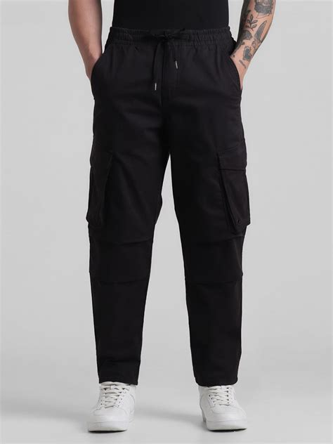 Buy Black 6 Pocket Regular Fit Cargos for Mens Online at Jack&Jones ...