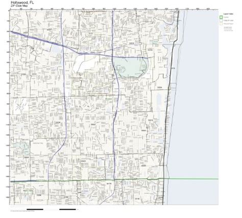 ZIP Code Wall Map of Hollywood, FL ZIP Code Map Not Laminated: Amazon ...