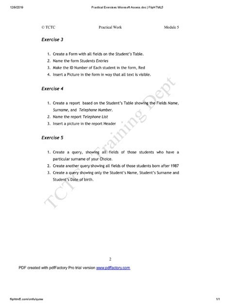 Image result for Exercises On Query Database Using Access