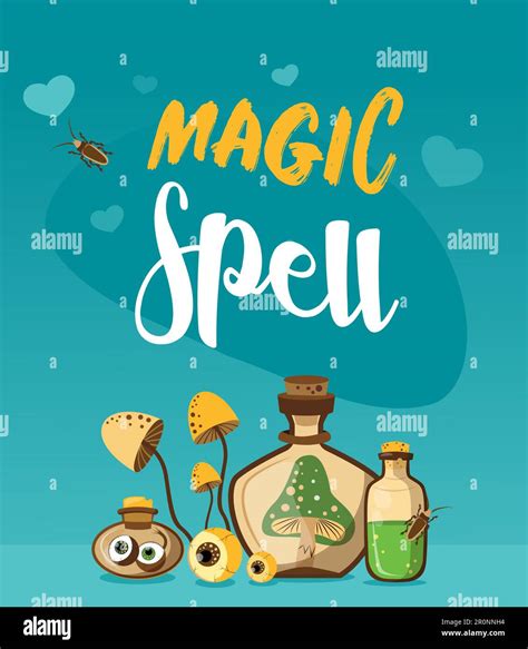 Blue background design with spell ingredients Stock Vector Image & Art ...