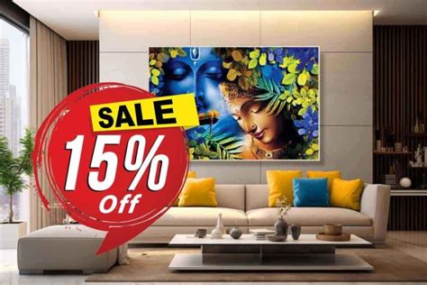 Best Radha Krishna painting on canvas BKR2160