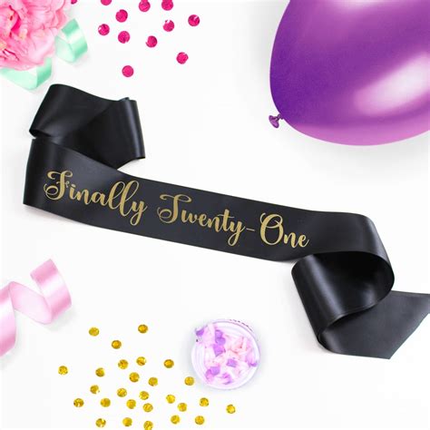 Finally Twenty One Birthday Sash Custom Sash Girls Night Out ...