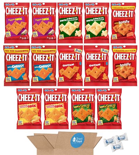 Cheez-It Variety Snack Peak Gift Box - 14 3 oz Bags - Original, Hot ...
