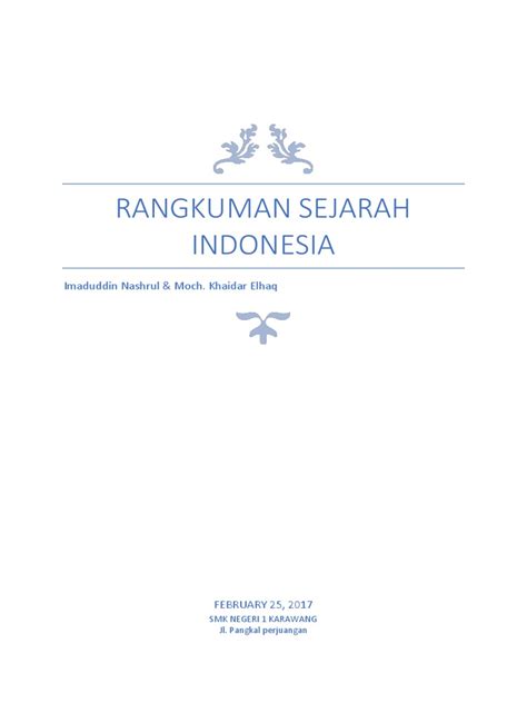 rangkuman sejarah indonesia kelas 11