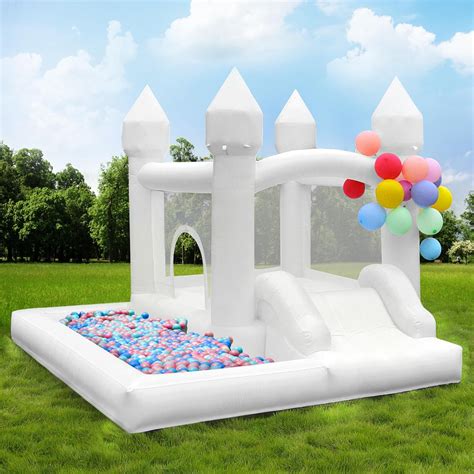 Amazon.com: White Bounce House with Blower Included, 9x9x7FT Inflatable ...