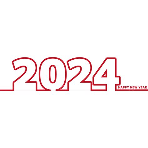 2024 Line Creative Font, Year Of The Dragon, Lunar New Year, Chinese New Year 2024 PNG ...