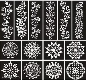 Make Unique Mehndi Sticker Set of 2 Pes|Henna Stencil for Women, Girls ...