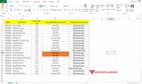 Cách sử dụng CTRL D trong excel và ví dụ minh họa - Daotaotinhoc.vn