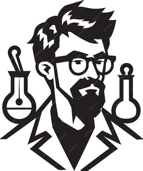 Premium Vector | Scientist Silhouettes Monochromatic Vector ArtShadows of Science Black Vector ...