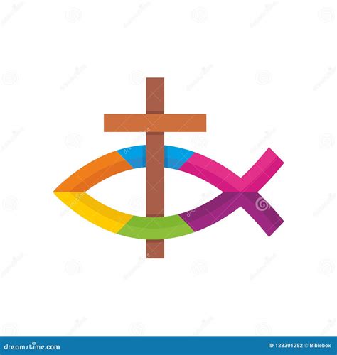Jesus Fish Symbol. Christian Logo. Watercolor. Royalty-Free Stock Photo | CartoonDealer.com ...