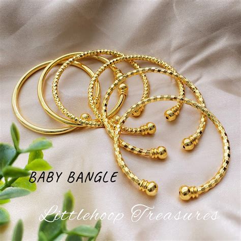 Gold Baby Bangles | Adjustable Baby Bangle | Gold Filled Toddler ...