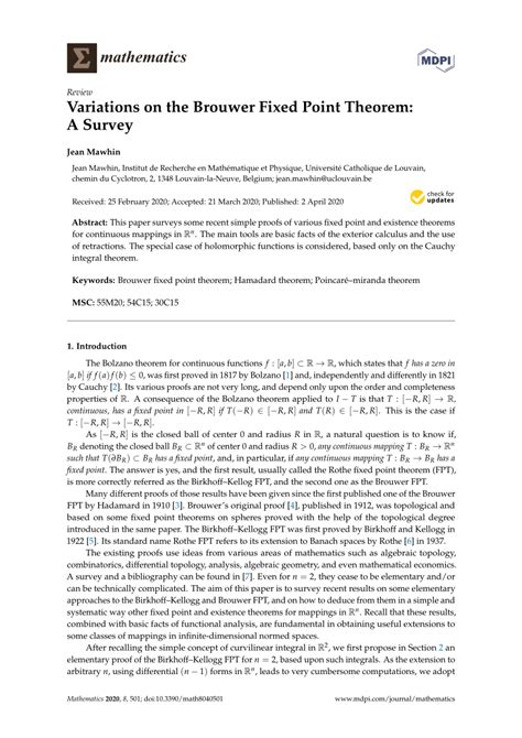 Image result for Brouwer Fixed Point Theorem Examples