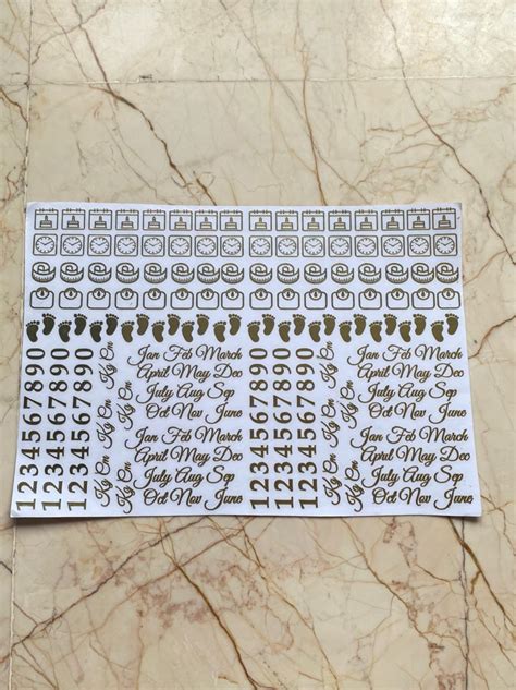 A4 baby weight Metallic Sticker Sheet