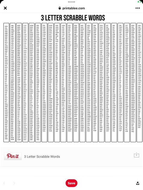 3 Letter Scrabble Words Worksheet