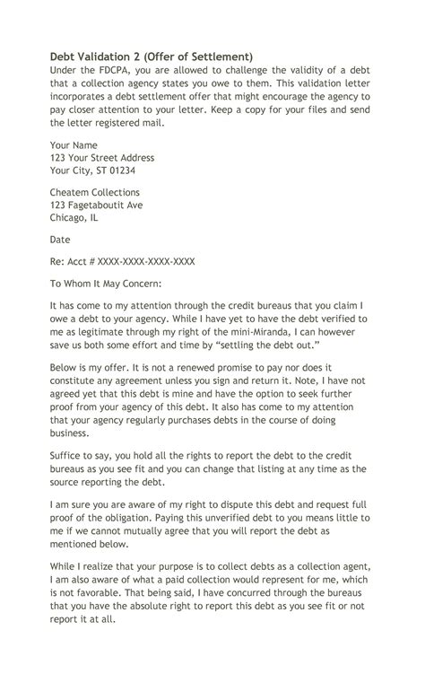 50 Free Debt Validation Letter Samples & Templates ᐅ TemplateLab