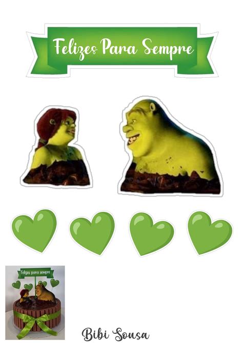 Topper shrek e fiona – Artofit