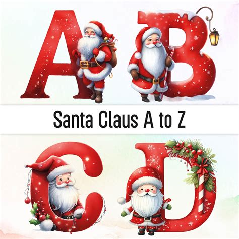 Santa Claus Png Santa Letters Christmas Font Christmas Name Watercolor ...