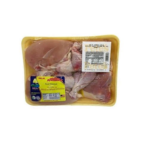 Delta Sunrise Halal Skinless Cut-Up Whole Chicken Tray (8 lb) Delivery ...