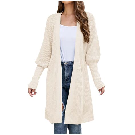HAPIMO Stylish Cable Knit Dual Pocket Cardigan Long Ankle Length Floor ...