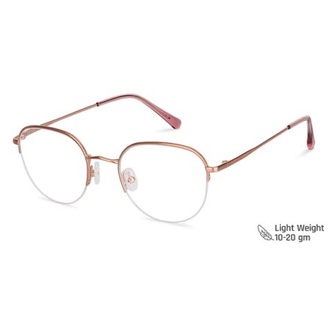 Rose Gold Pink Half Rim Round John Jacobs Supreme Steel JJ E13585 C3 ...