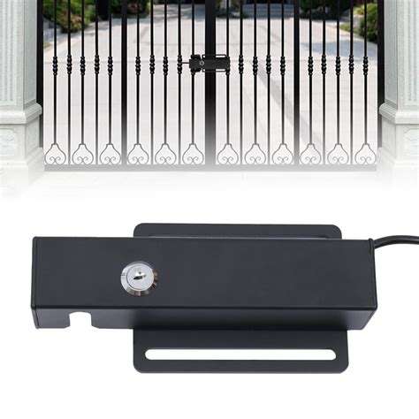 Buy Automatic Electric Gate Lock for Swing Gate Opener, Black ...