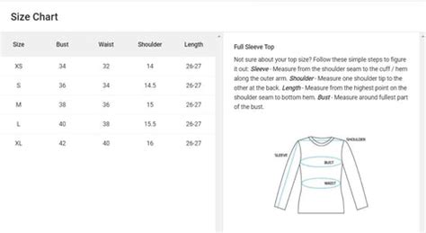 Size Chart – Kassy Pop