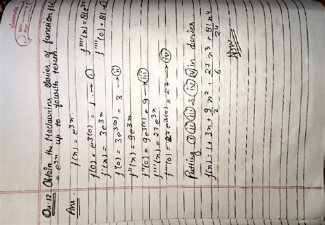 Maths Assignment - Maclaurin Series and Homogeneous Functions ECE 2023 ...