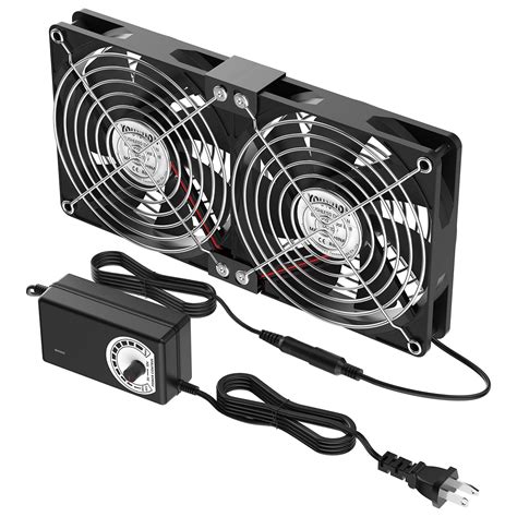 Buy Double 120mm Fans Version, DC 12V Powered Fan with AC 110V-240V ...
