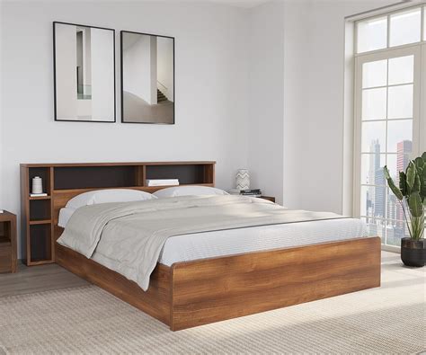 Nilkamal Torrie Engineered Wood Queen Bed with Headboard & Box Storage ...