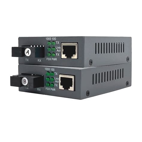 Медиаконвертер HTB GS-03-20KM (С оптоволокна на RJ45 / Расстояние до 20 ...