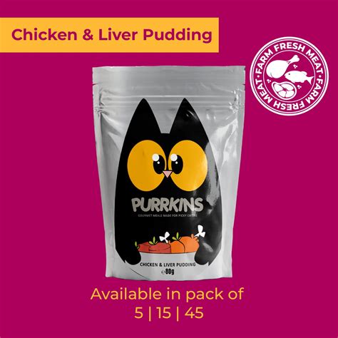 Purrkins Chicken & Liver Pudding Meal Adult Cat (80g packs) – Pets of ...