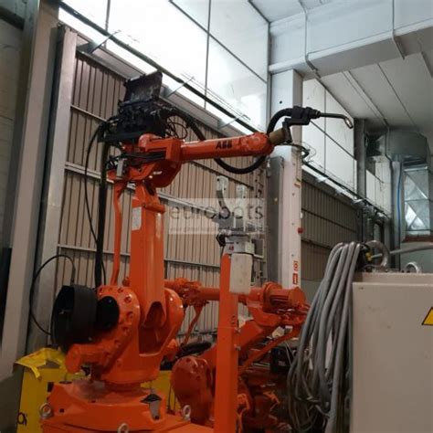 used robots ABB 2400L M2000 with 5 axis positioner IRBP250B and lineal ...