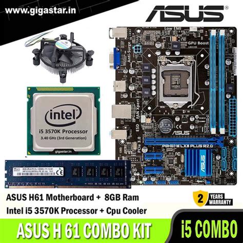 Powerhouse Combo: ASUS H61M, Intel i5 3570K Processor, 8GB Hynix RAM ...