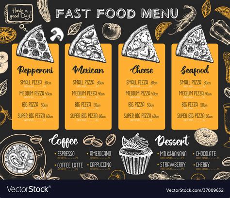 Pizza Restaurant Menu 的图像结果