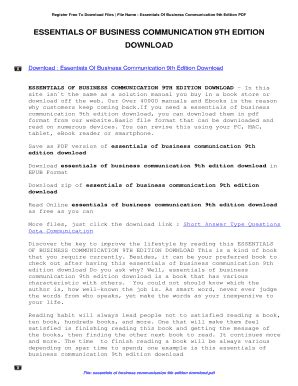 Essentials Of Business Communication 9th Edition Pdf Download 2020-2026 ...